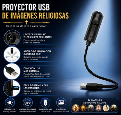 proyector religioso con 6 imagenes de jesucristo