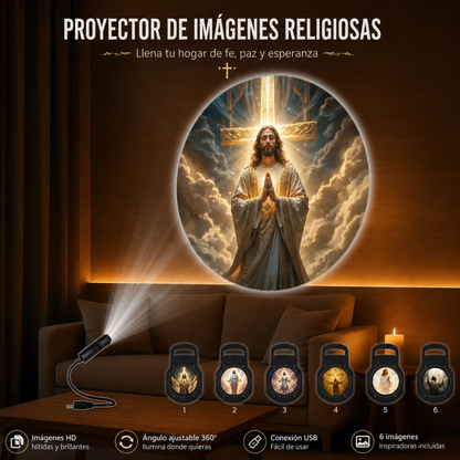 proyector religioso con 6 imagenes de jesucristo